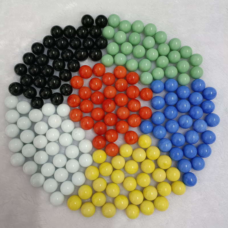 Monochrome six-color combination children's checkers 14mm 16mm glass marbles